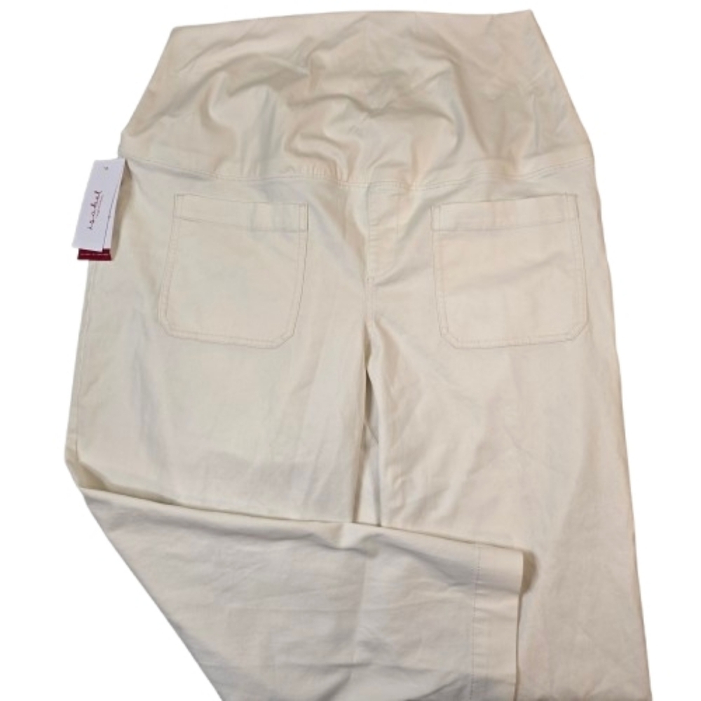 NWT Ingrid and Isabel Maternity Pants Over the Belly Cream Wide Leg  XXL